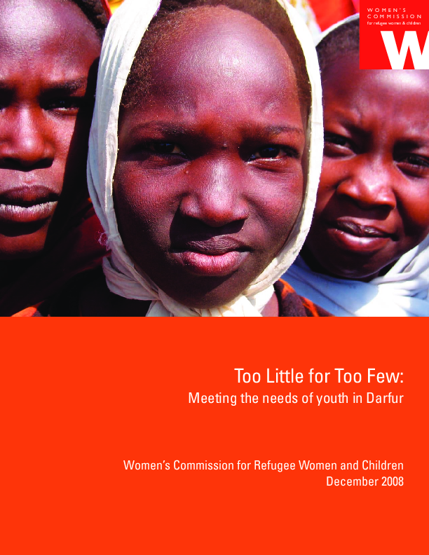 Too Little for Too Few: Meeting the needs of youth in Darfur | Save the ...